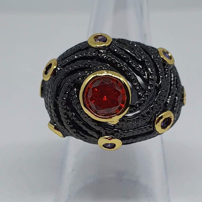 Missaji one ruby stone bead fashion ring