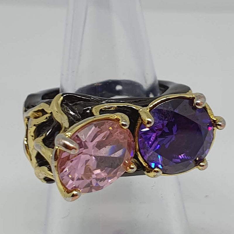 Missaji two color rubies bead stone ladies fitted fashion ring