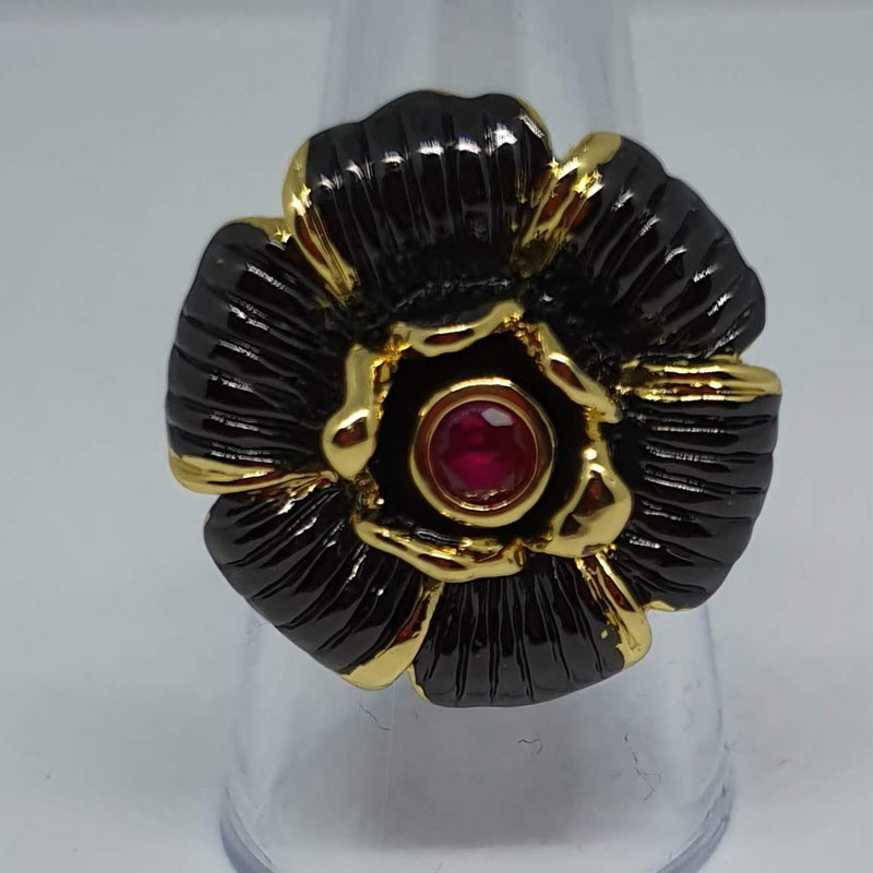 Missaji purple stone round fashion ring