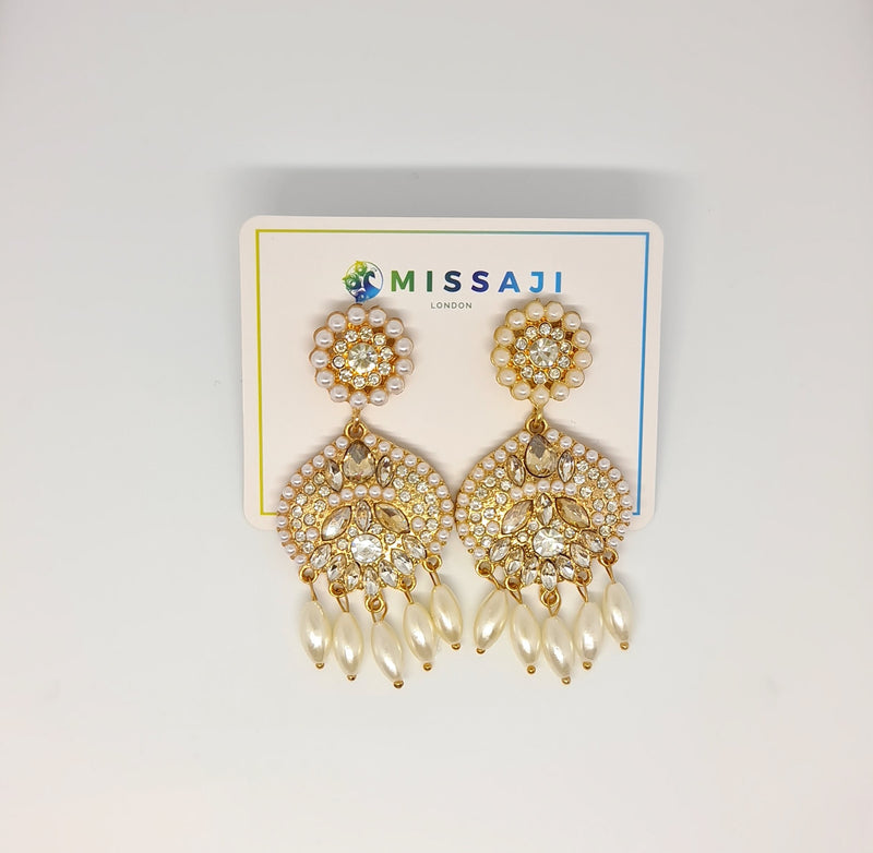 Missaji gold and pearl drop Fashion Earrings