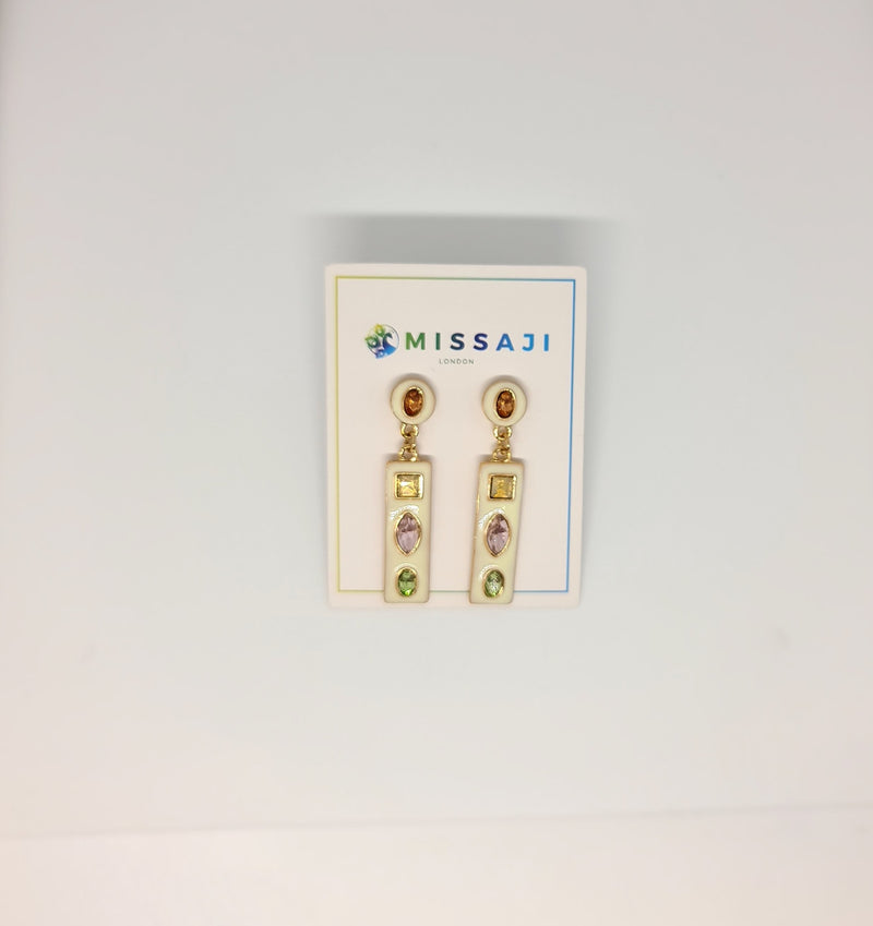 Missaji Enamel and diamante Fashion Earrings