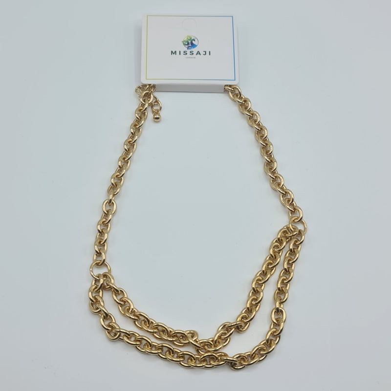 Missaji Fashion Double Chain Necklace