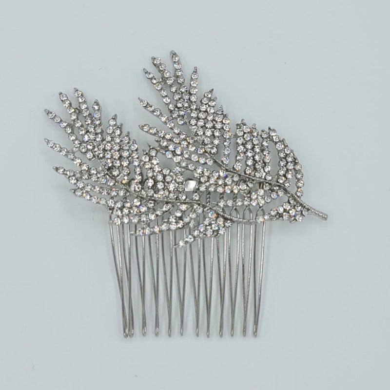 Missaji leaf shaped diamante Bridal Hair Comb