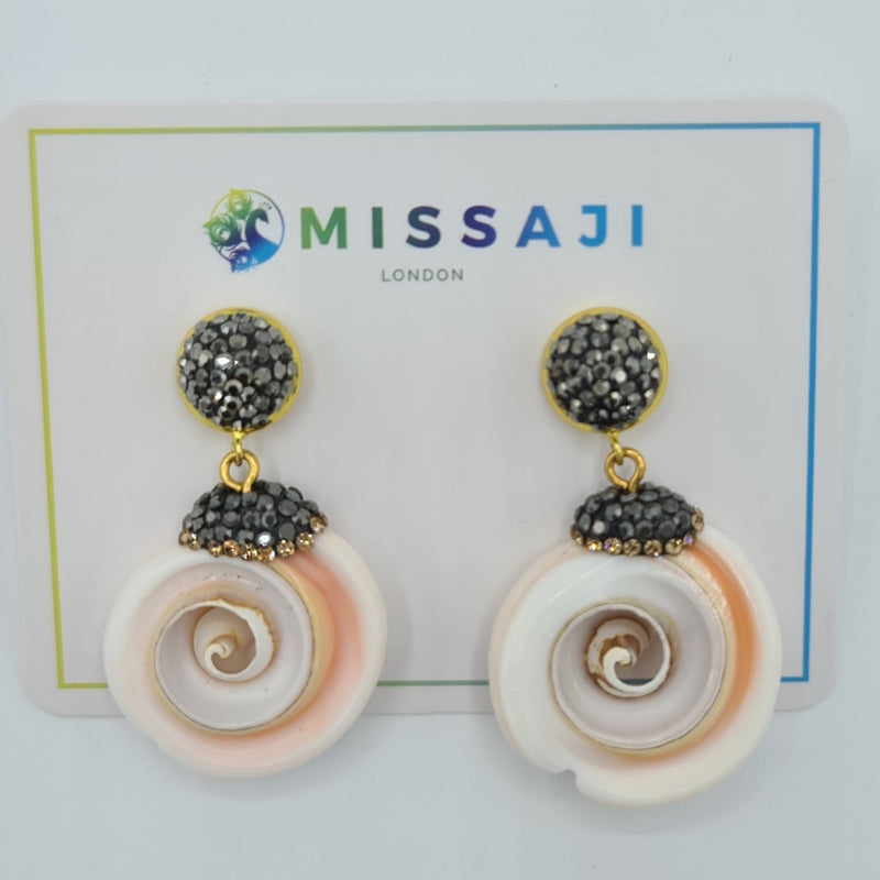 Missaji Diamante shell stud Fashion Earring