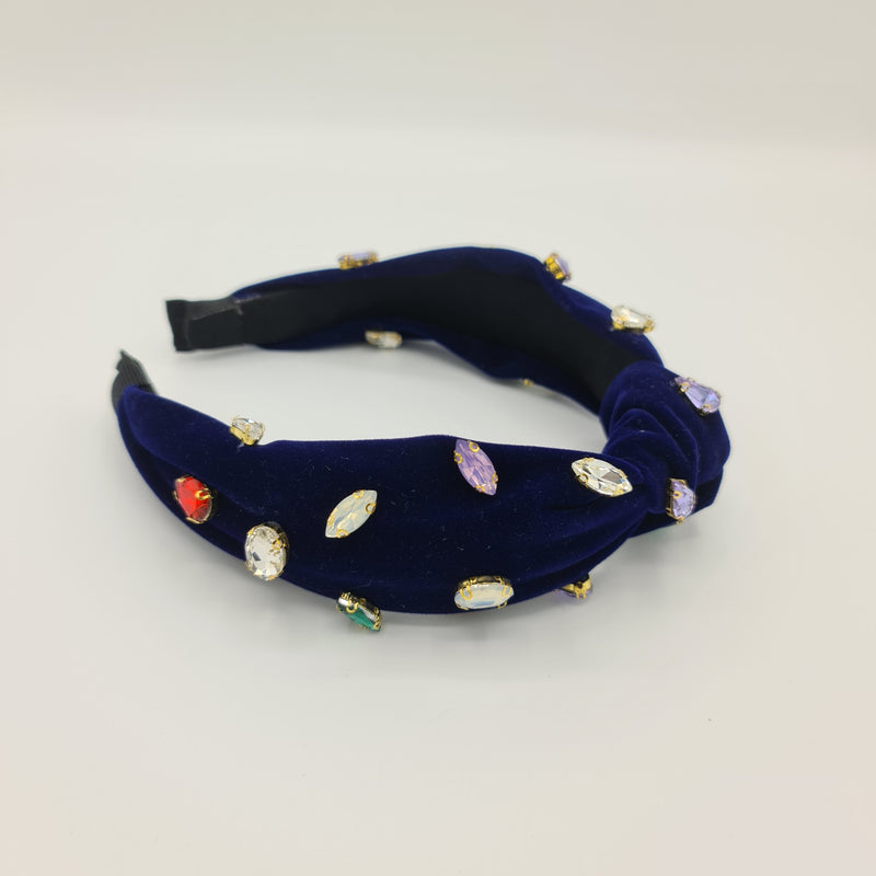 Missaji Velvet Diamante multicolour  Fashion Head Band