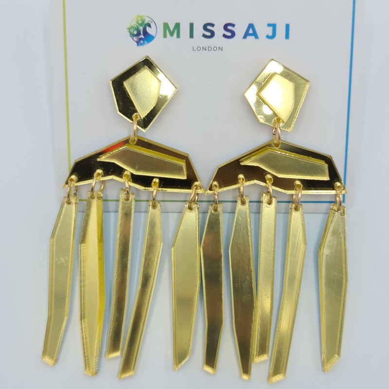 Missaji Comb style yellow plastic Earring