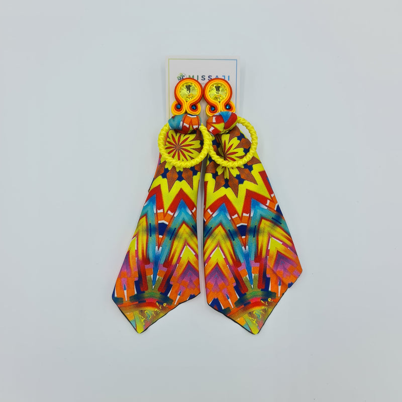 Missaji Yellow door knocker bohemian scarf Fashion Earring