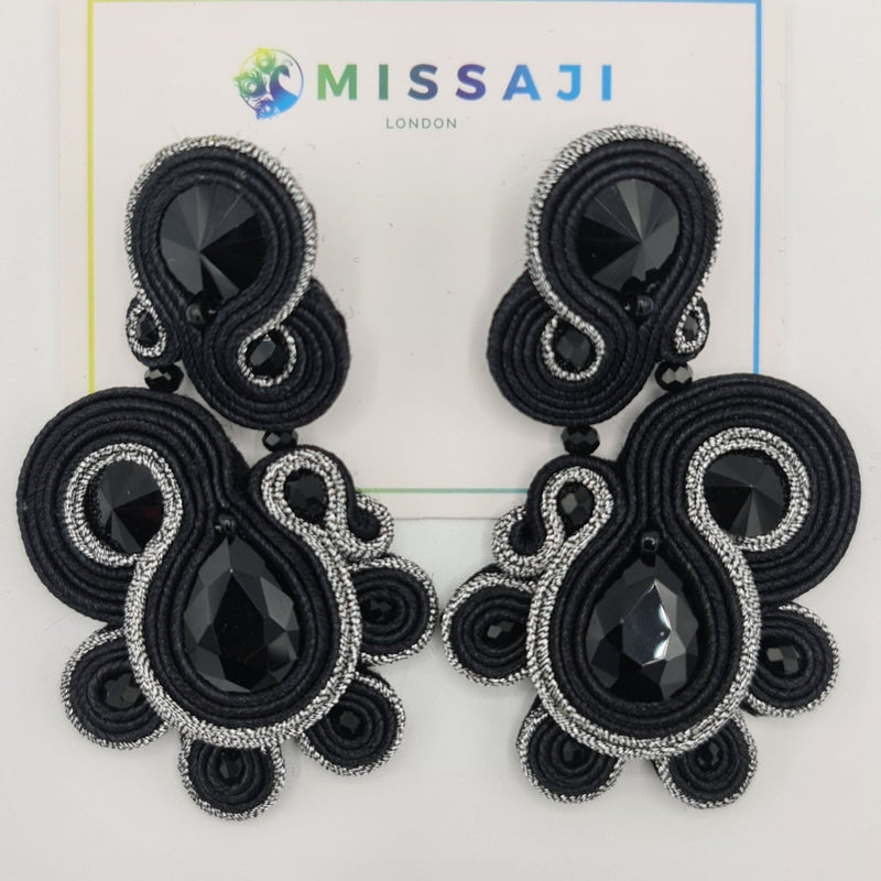 Missaji Trendy Ethnic style Black Earrings