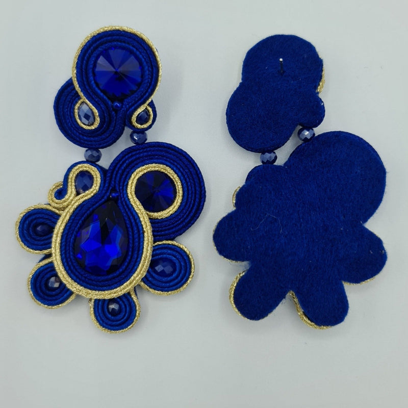 Missaji Trendy Ethnic style Bright Blue and yellow Earrings