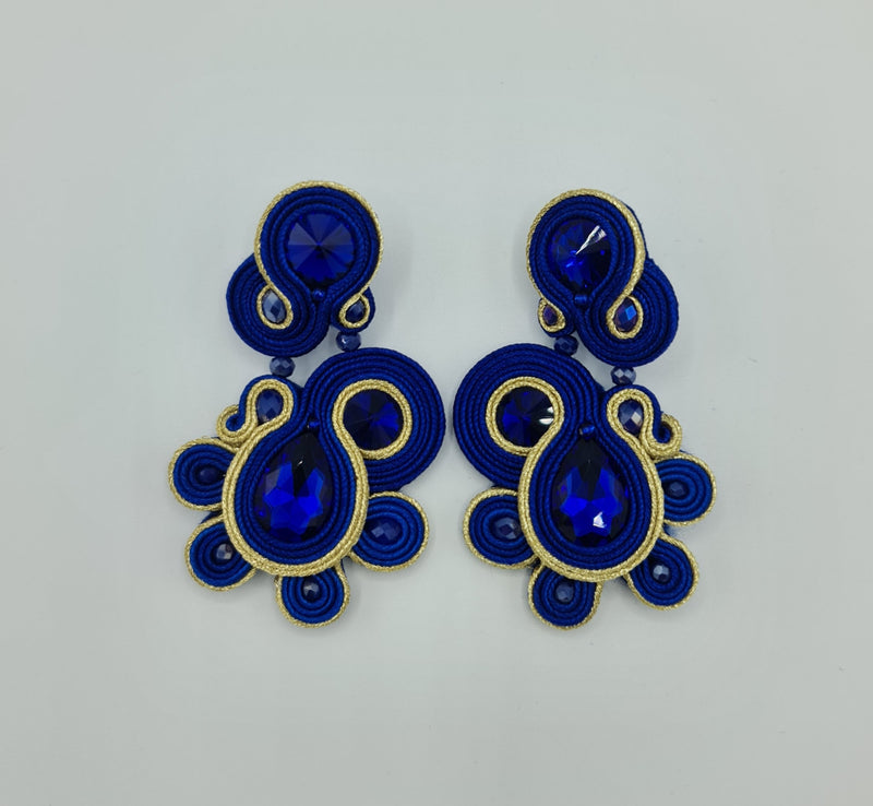 Missaji Trendy Ethnic style Bright Blue and yellow Earrings