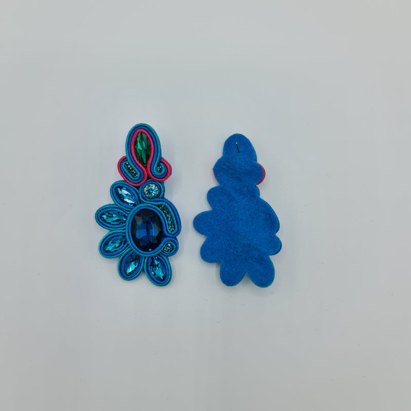 Missaji Trendy Ethnic style Blue and Pink Luxury Earrings