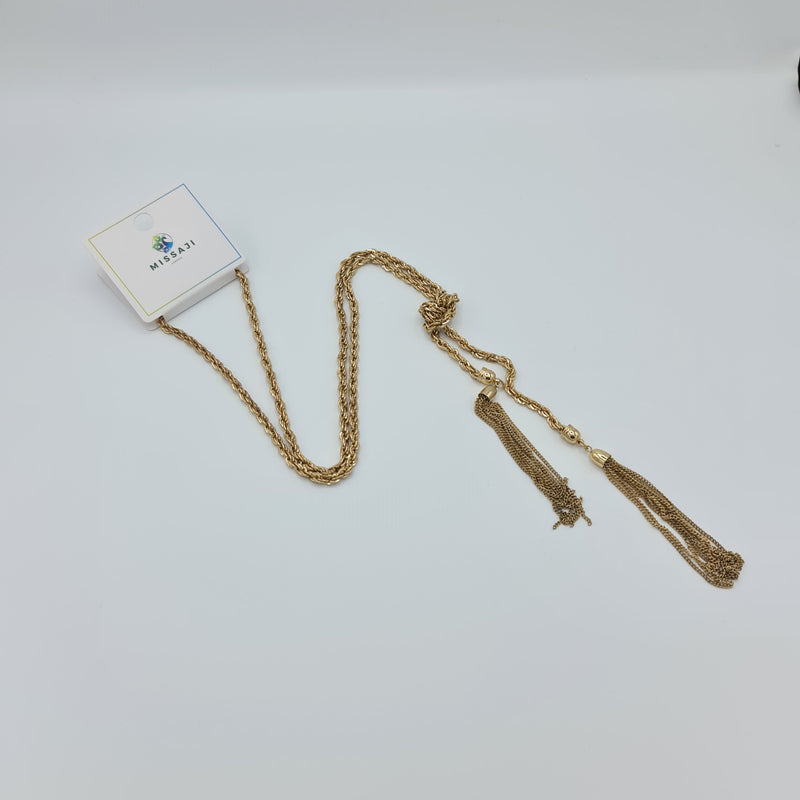 Missaji knotted Gold Necklace with Tassels