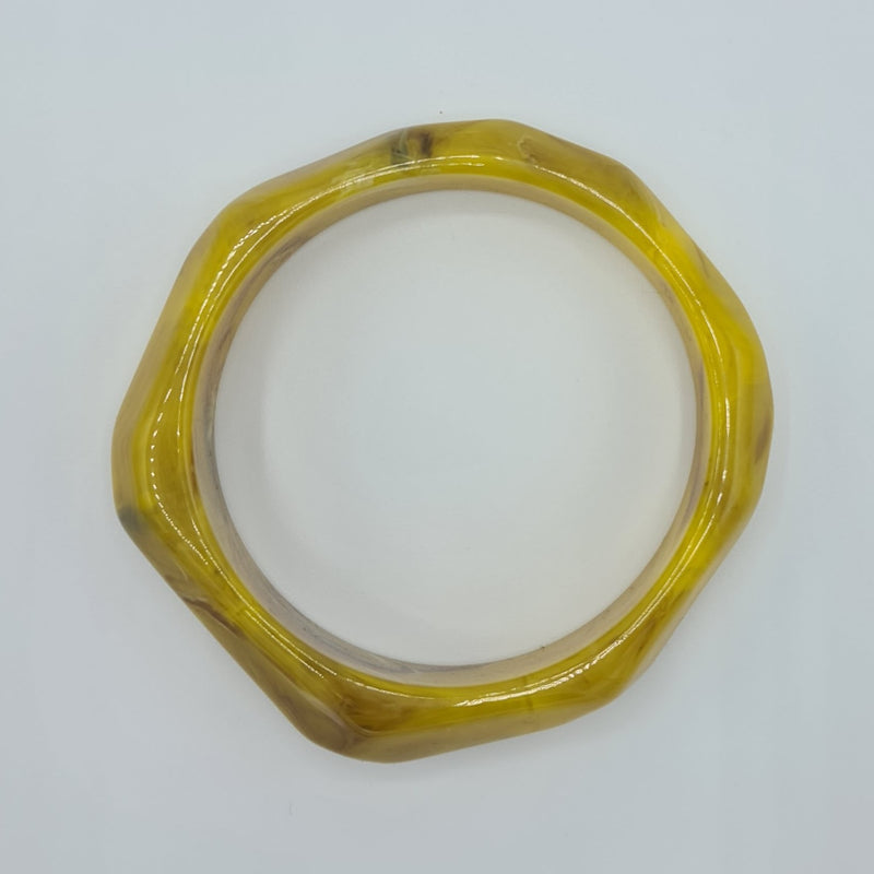 Missaji Yellow and Brown Marble Bangles