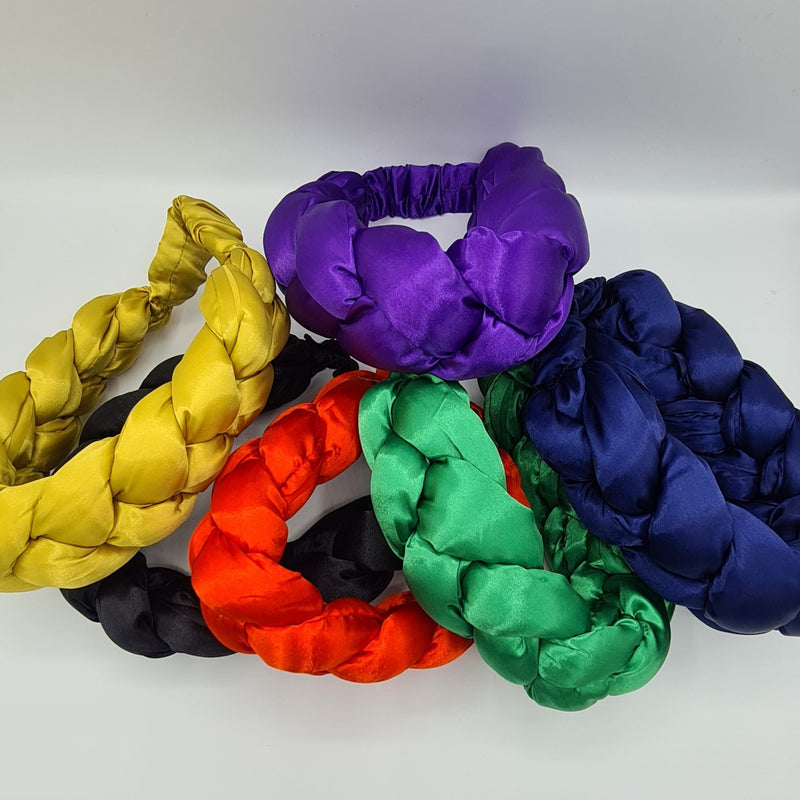 Braided Puffy Vibrant Colour Headbands