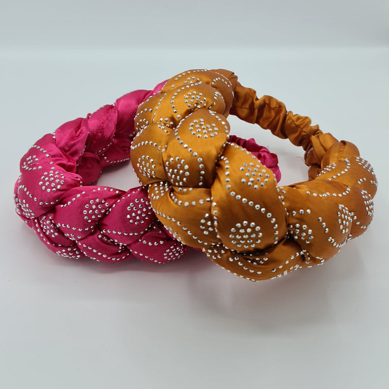 Braided Puffy Vibrant Colour Headbands