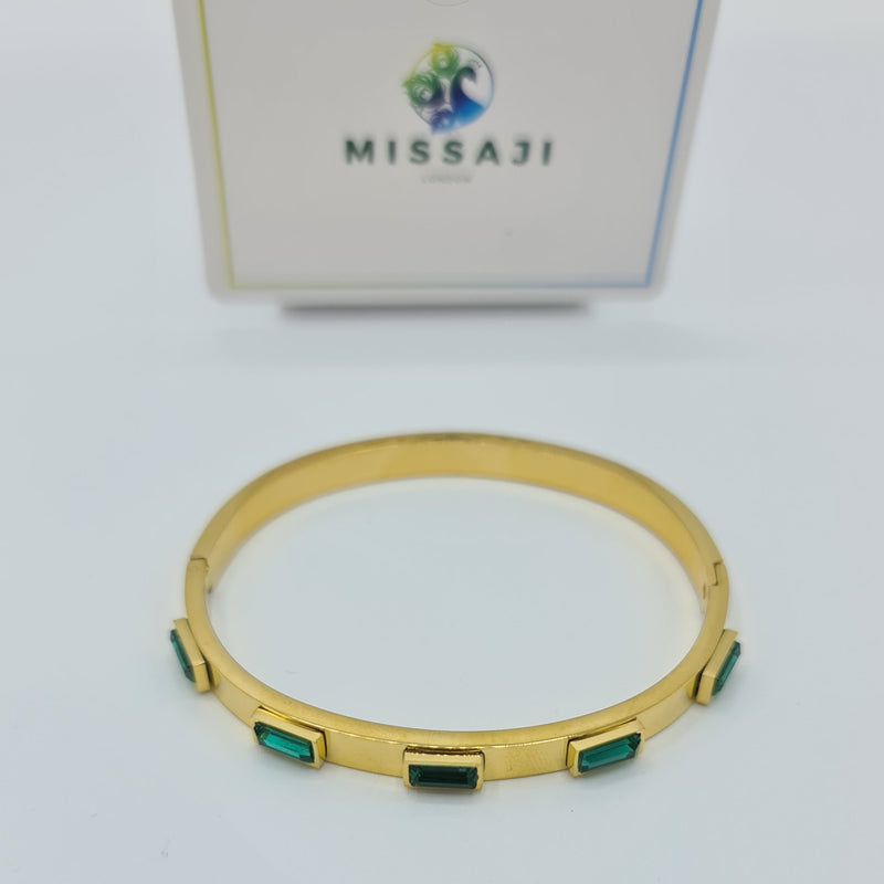 Missaji Diamante Stud Metal Bracelets