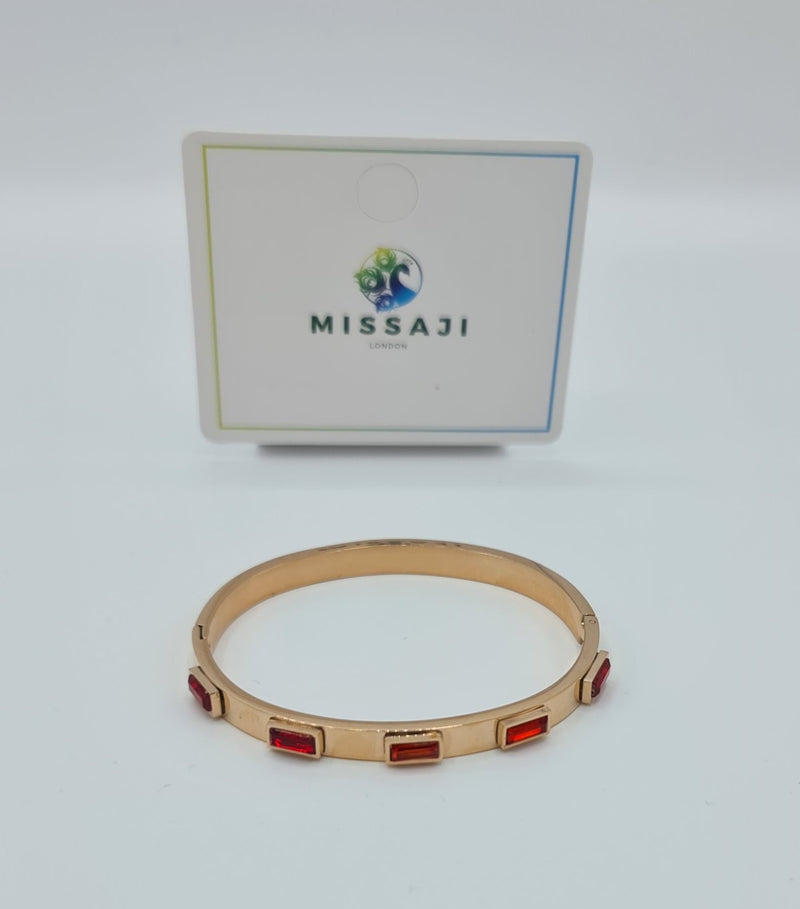 Missaji Diamante Stud Metal Bracelets