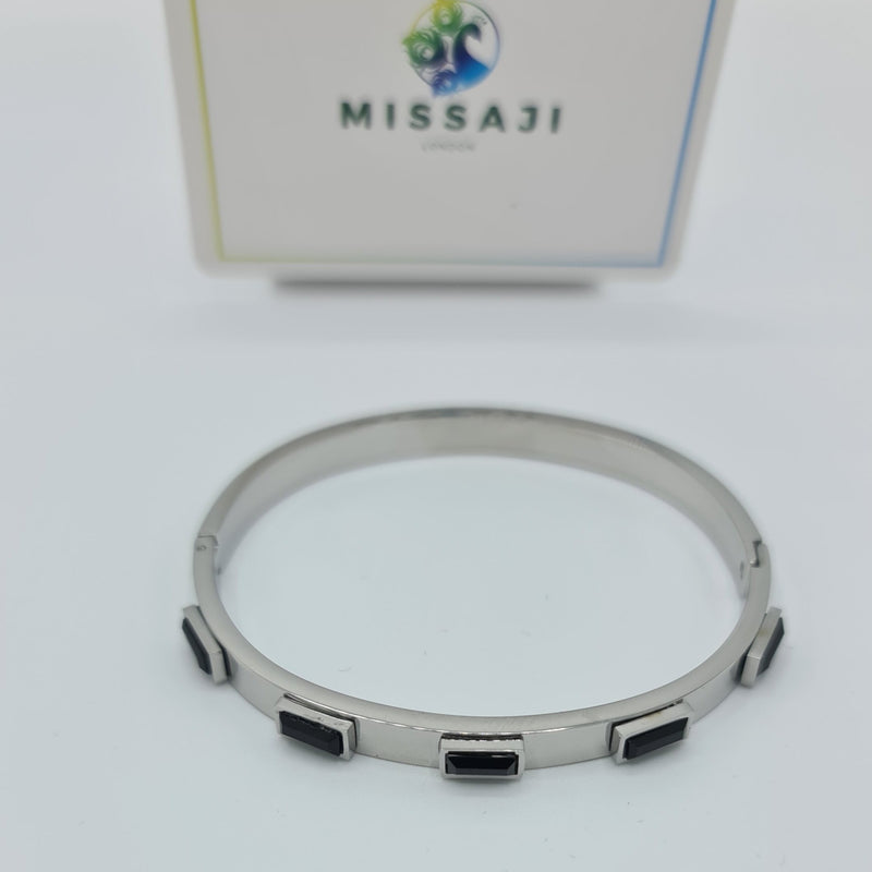 Missaji Diamante Stud Metal Bracelets