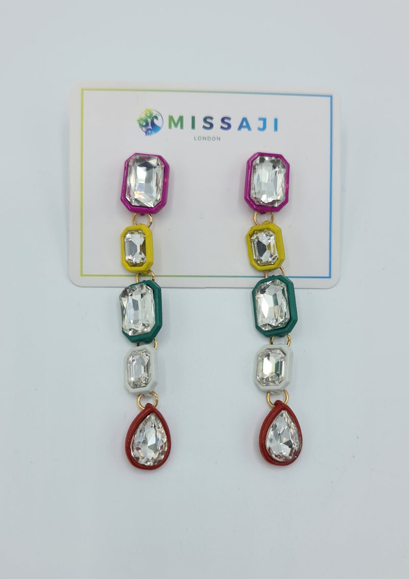 Missaji Colourful Drop Earrings