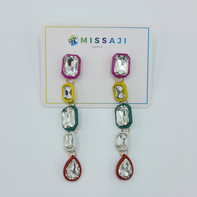 Missaji Colourful Drop Earrings