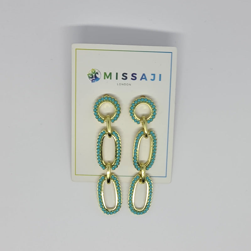 Missaji Pearl and gold circular drop earrings