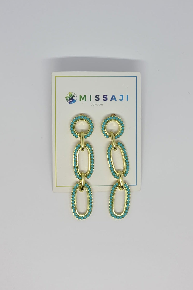 Missaji Pearl and gold circular drop earrings