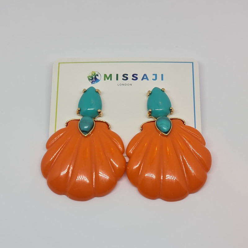 Missaji Shell shape multi colour Fashion Earring