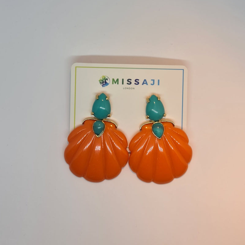 Missaji Shell shape multi colour Fashion Earring