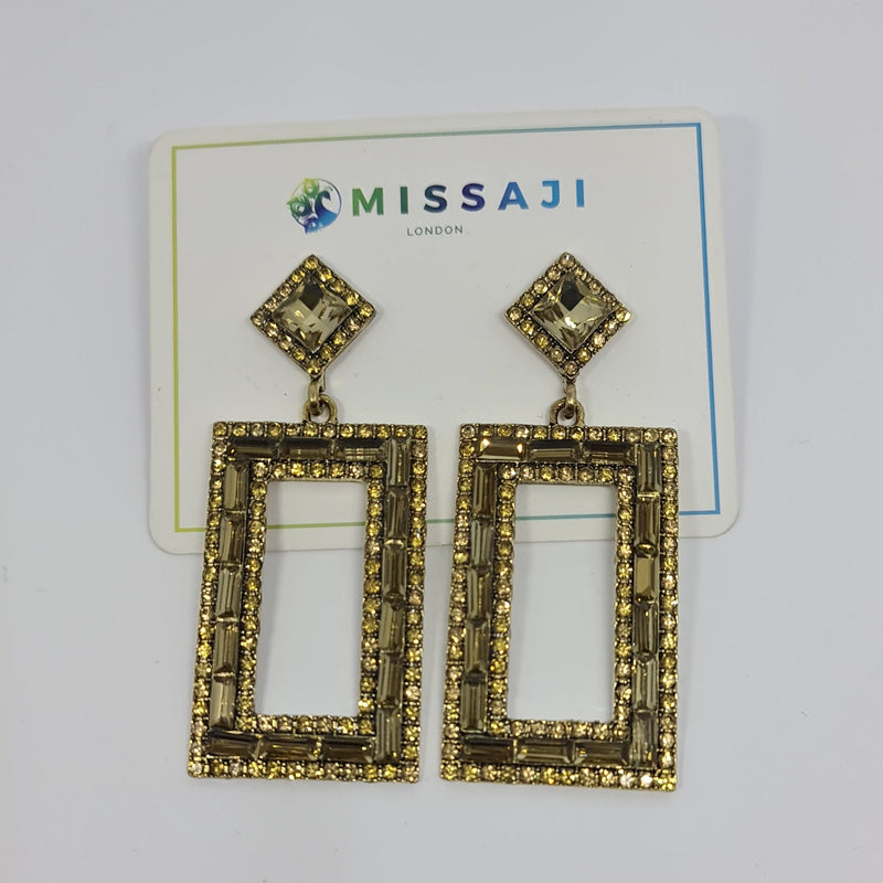 Missaji Square Diamante Earrings