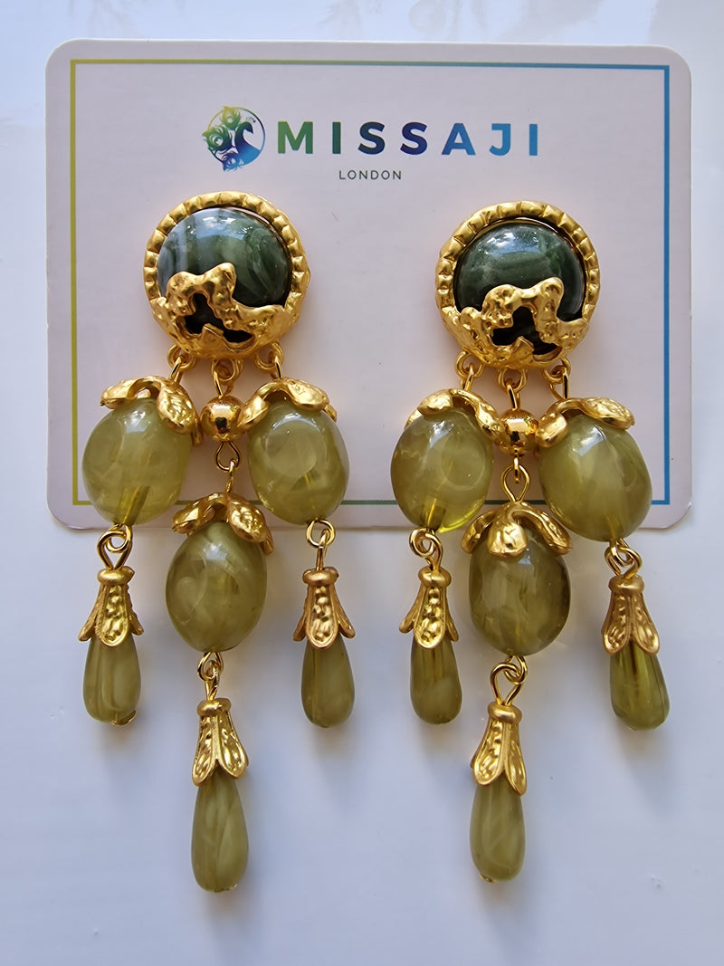 Green little sharmazing earrings