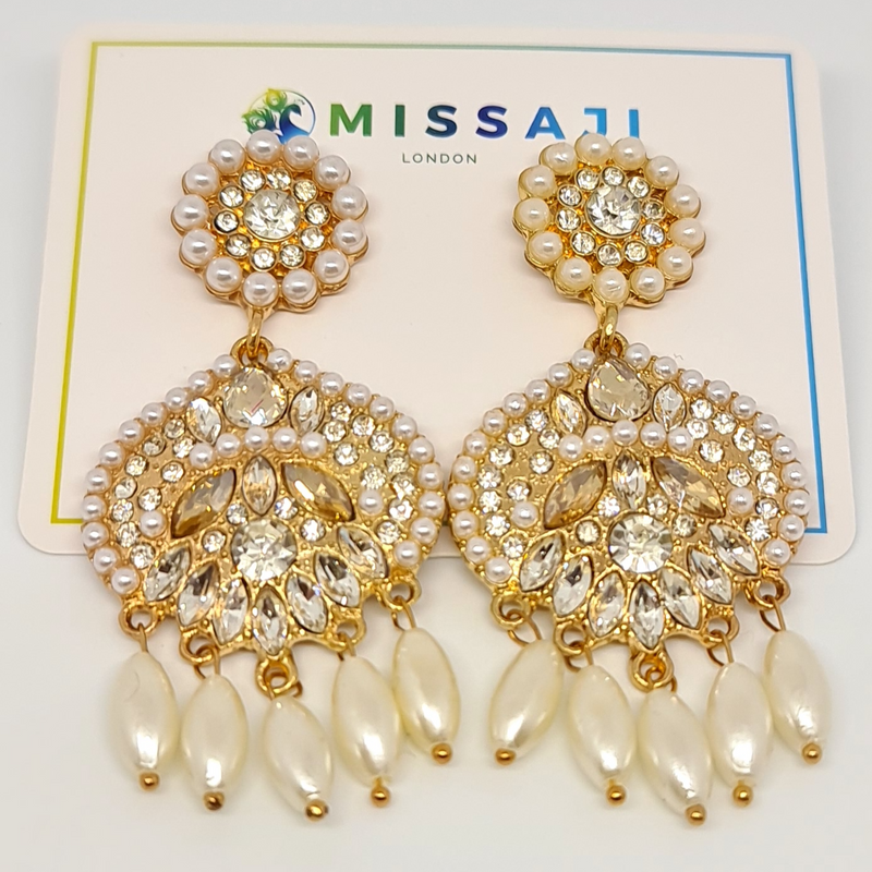 Missaji gold and pearl drop Fashion Earrings