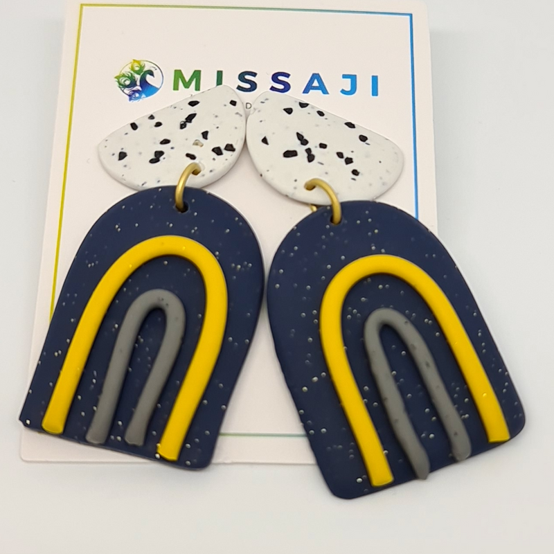 Missaji Polymer Colorful Geometric Dangle Earrings