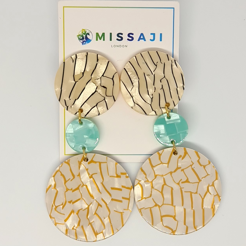 Missaji Circle Mosaic Earrings