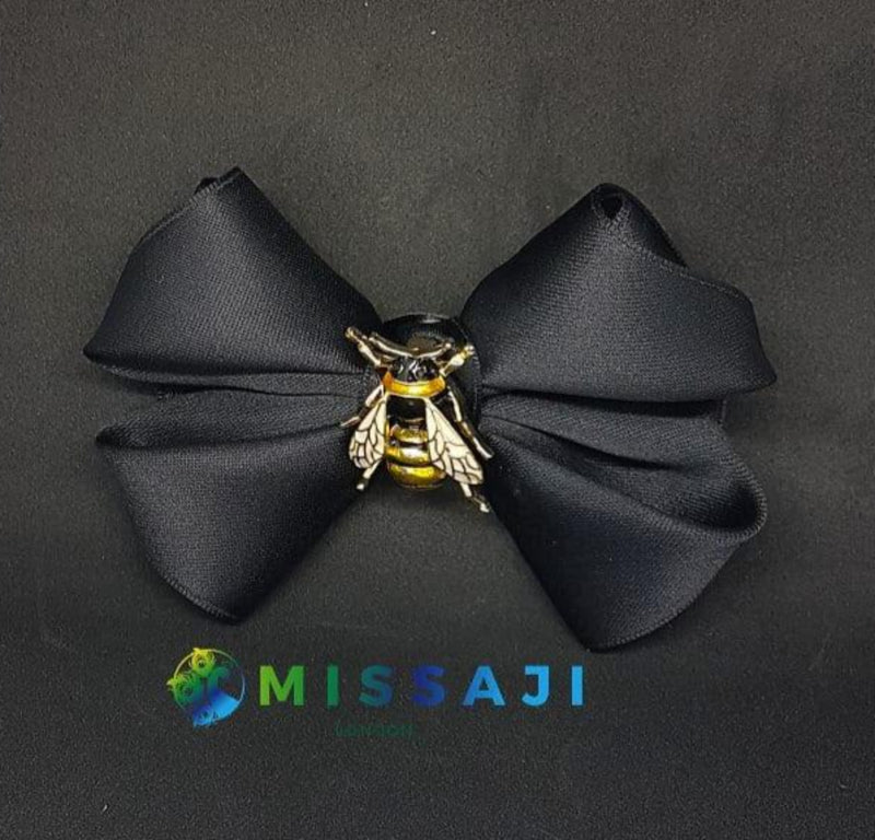 Missaji Black Bow Bee style Design Fashion Brooch