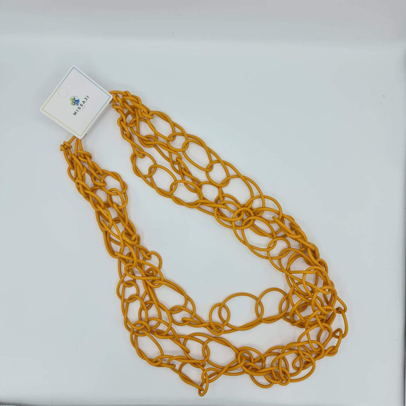 Yellow rubber long neckchain