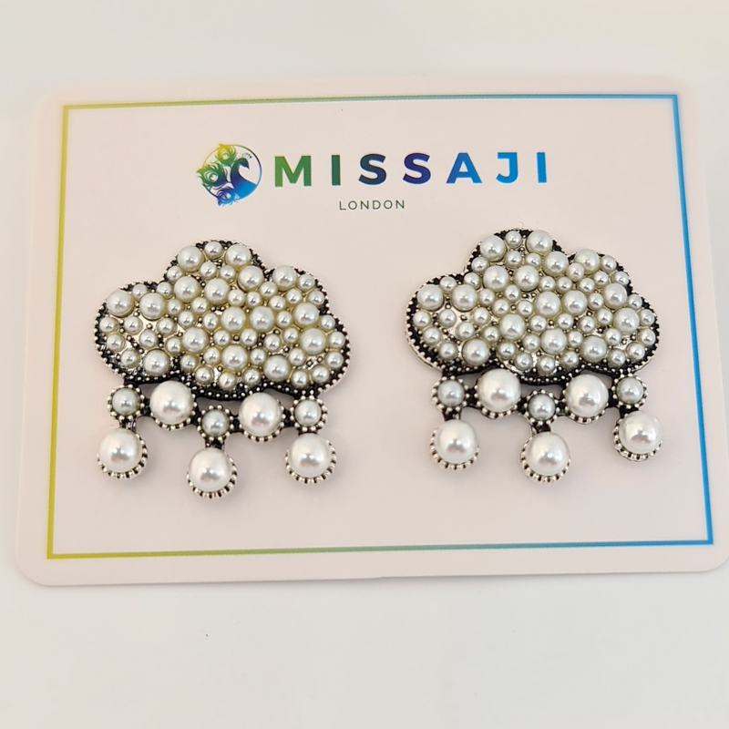 Missaji New Beads Stone Bridal Fashion Earring